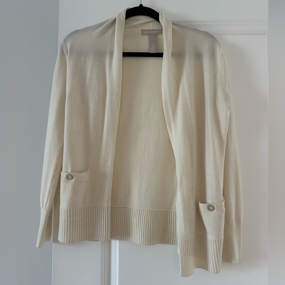 Banana Republic Cream Cardigan Sweater
